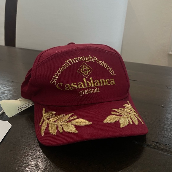 casablanca Other - Casablanca Red and Gold Embroidered Hat